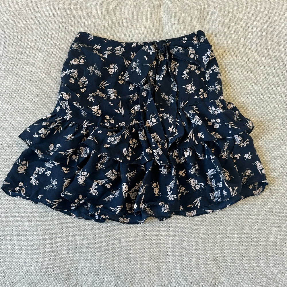 Cinq a Sept Carson floral-print Silk flounce mini skirt